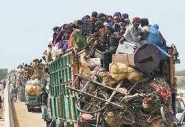 Refugees in truck