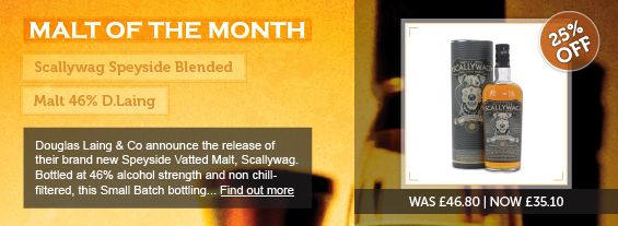 JANUARY MALT OF THE MONTH | Scallywag Speyside Blended Malt 46% Douglas Laing | 25% Off! Now Just £35.10