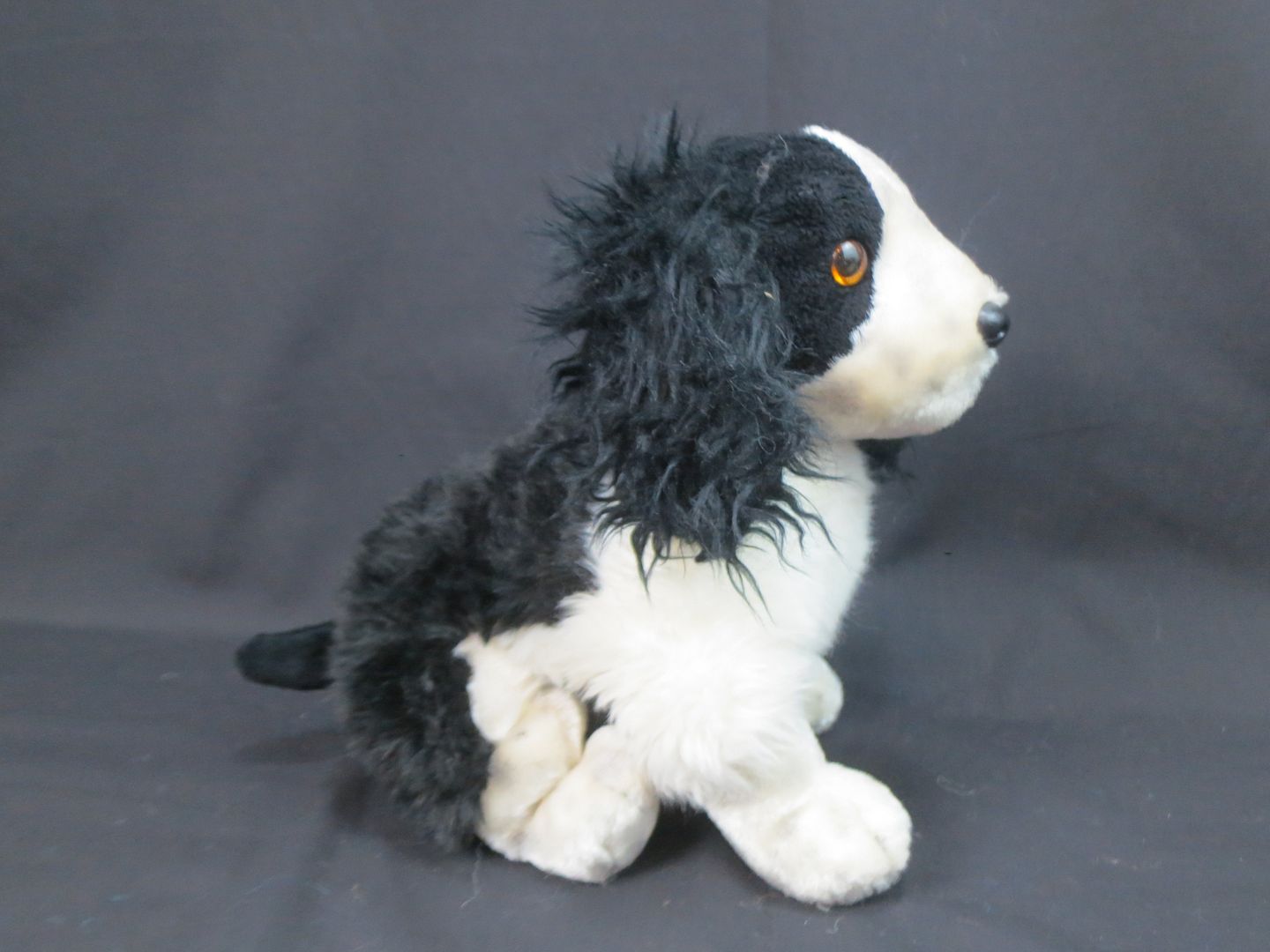 black and white springer spaniel stuffed animal