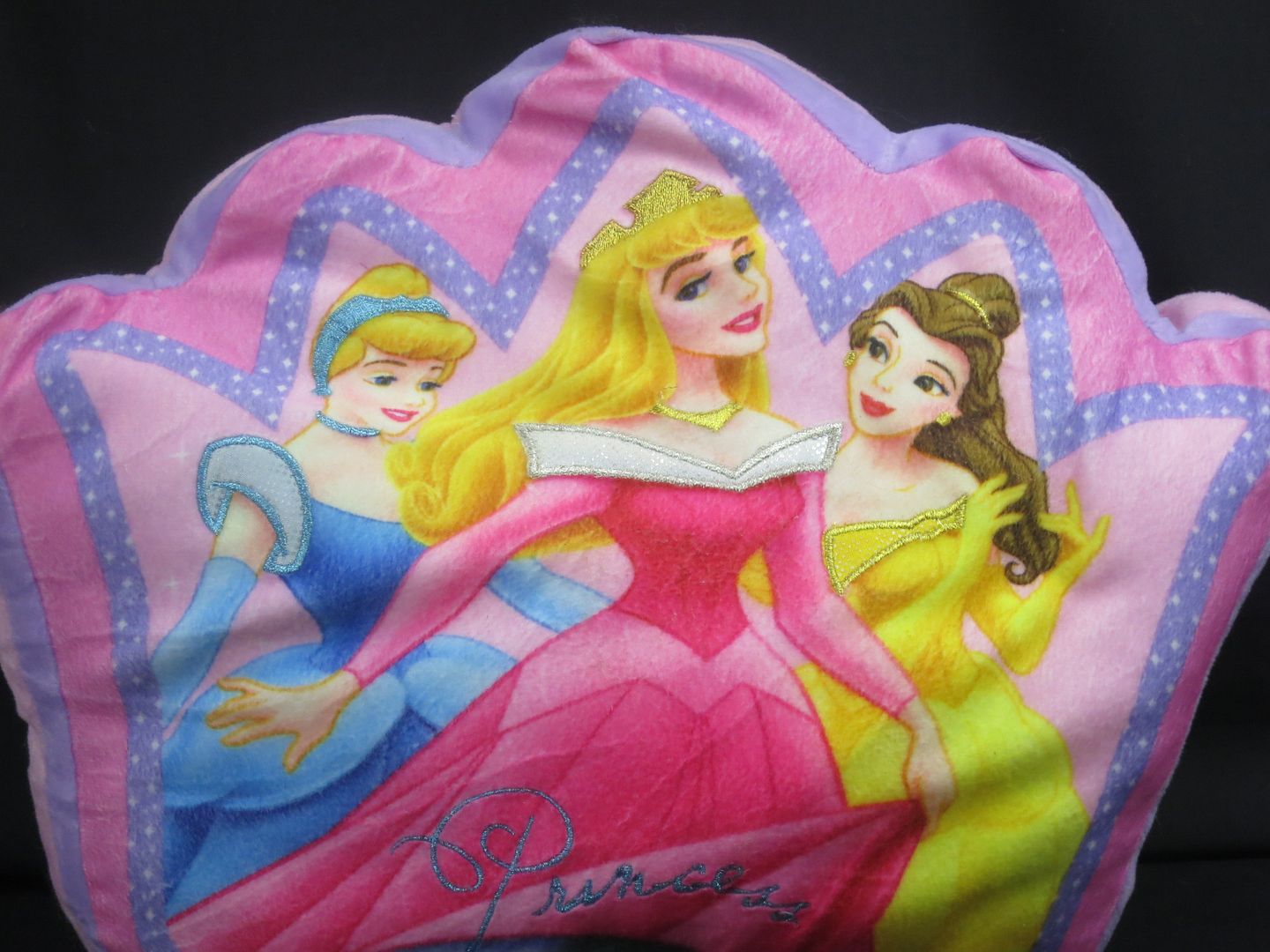 DISNEY PRINCESS PINK PILLOW Sleeping Beauty BELLE CINDERELLA SOFT PLUSH