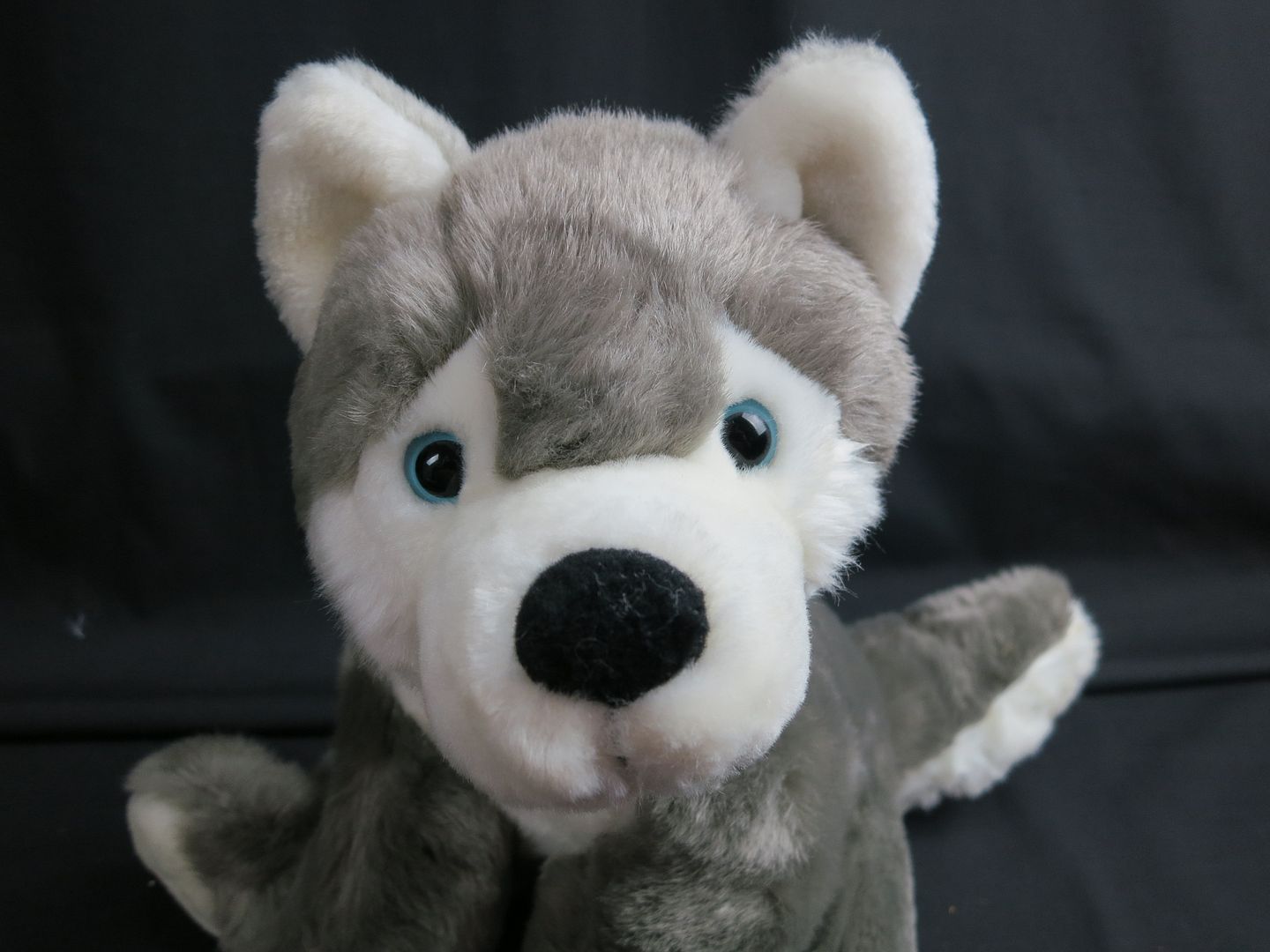 stuffed grey wolf