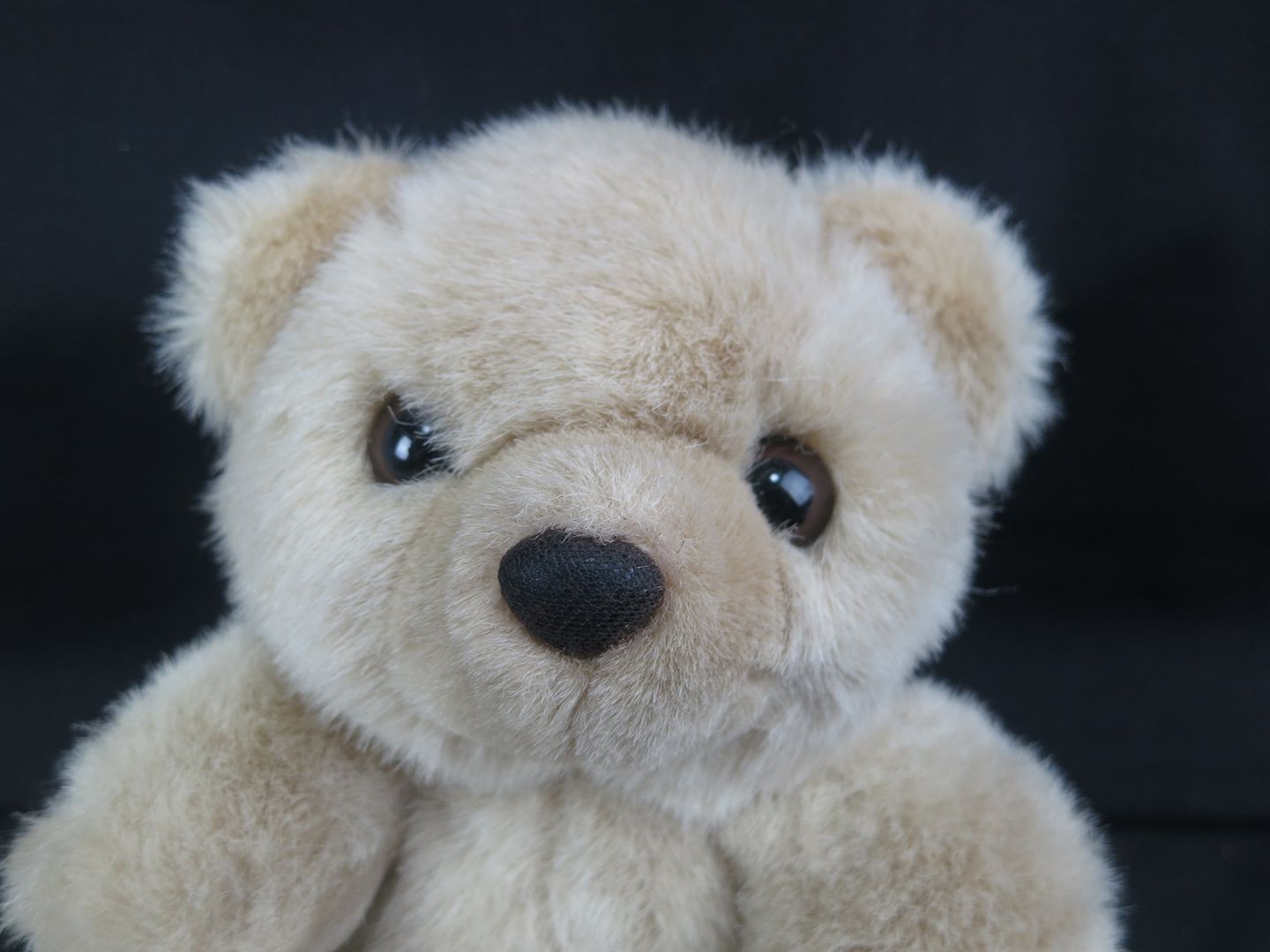 VINTAGE CHOSUN BLACK NOSE BIEGE BROWN EYES NOSE SITS PLUSH STUFFED