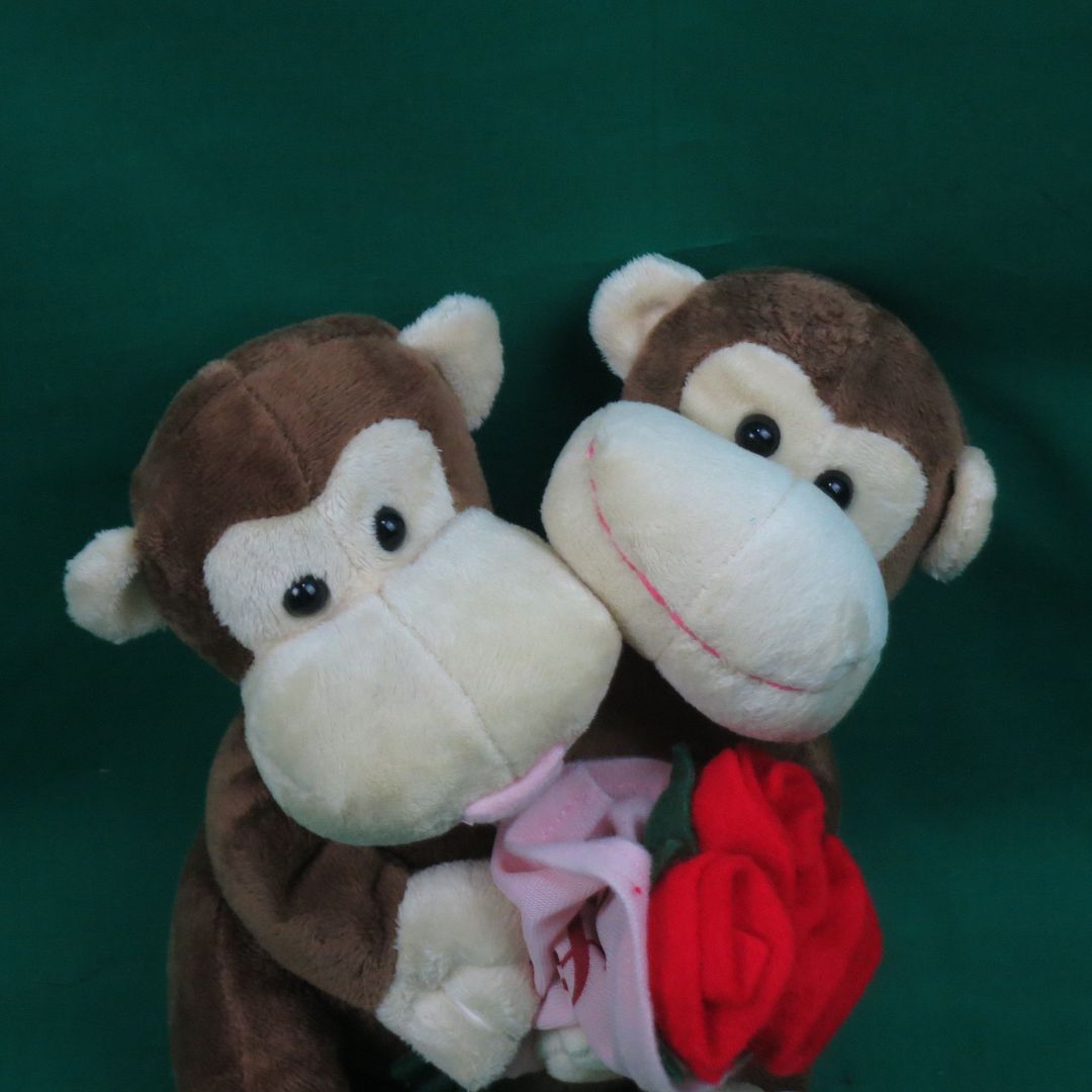 stuffed valentine monkey