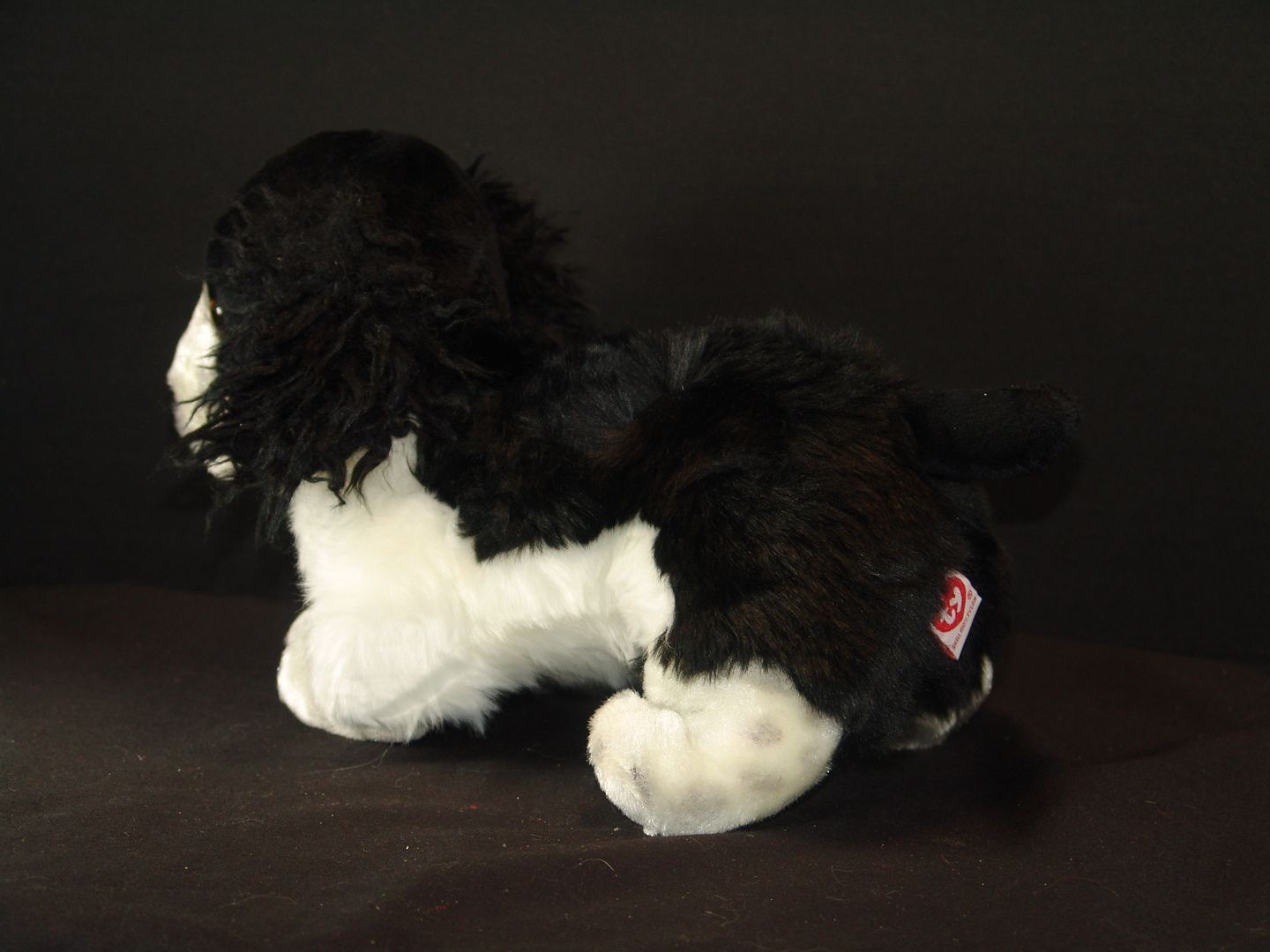 black and white springer spaniel stuffed animal