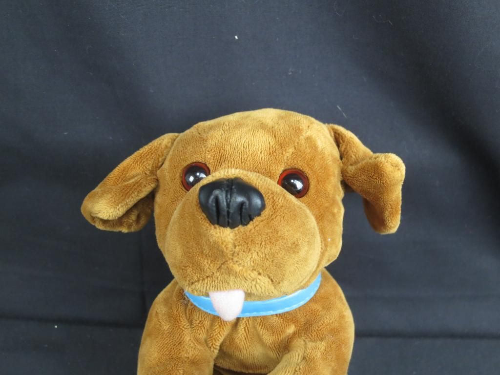 dark brown stuffed dog