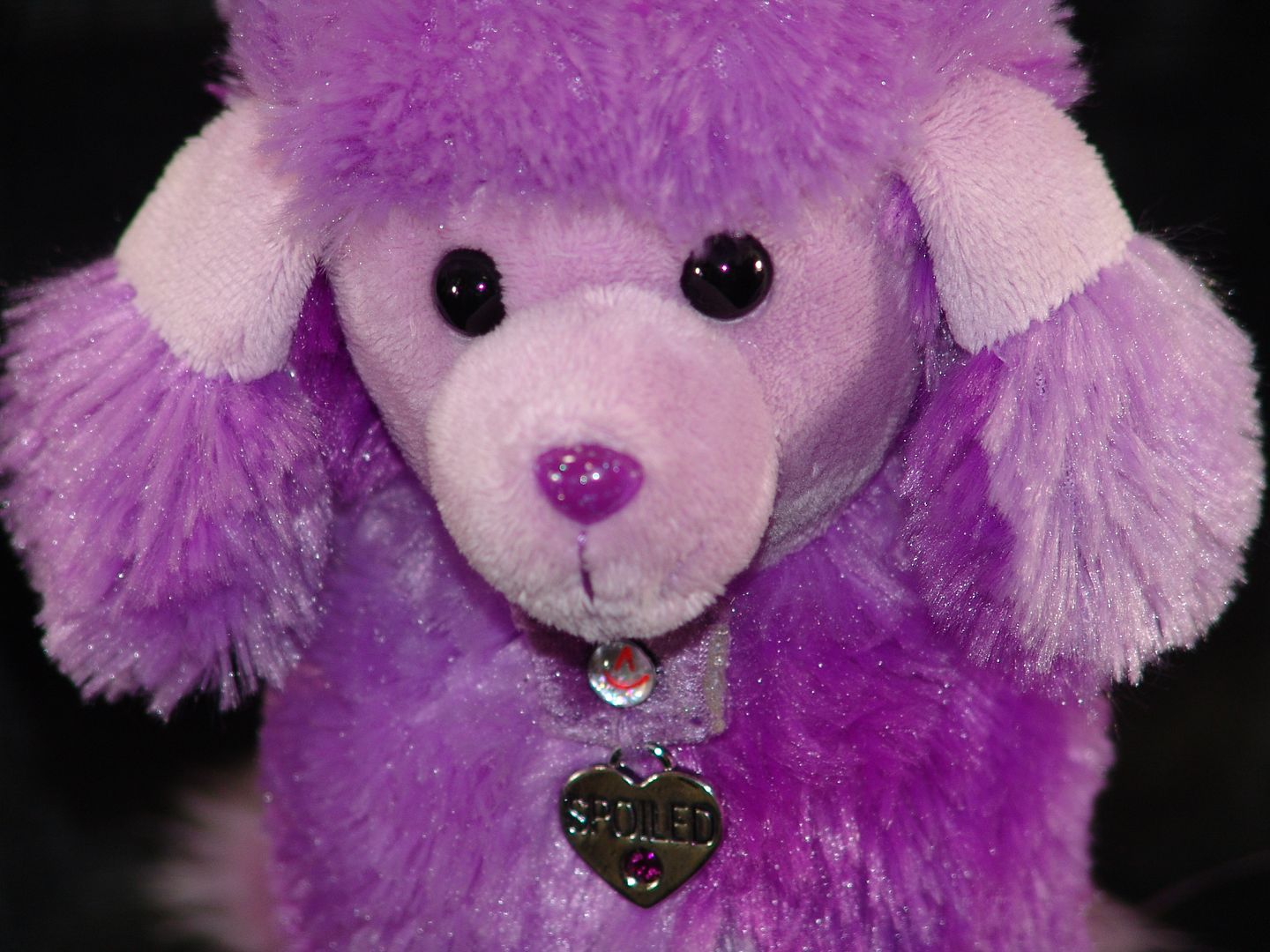 pink and purple stuffed dog