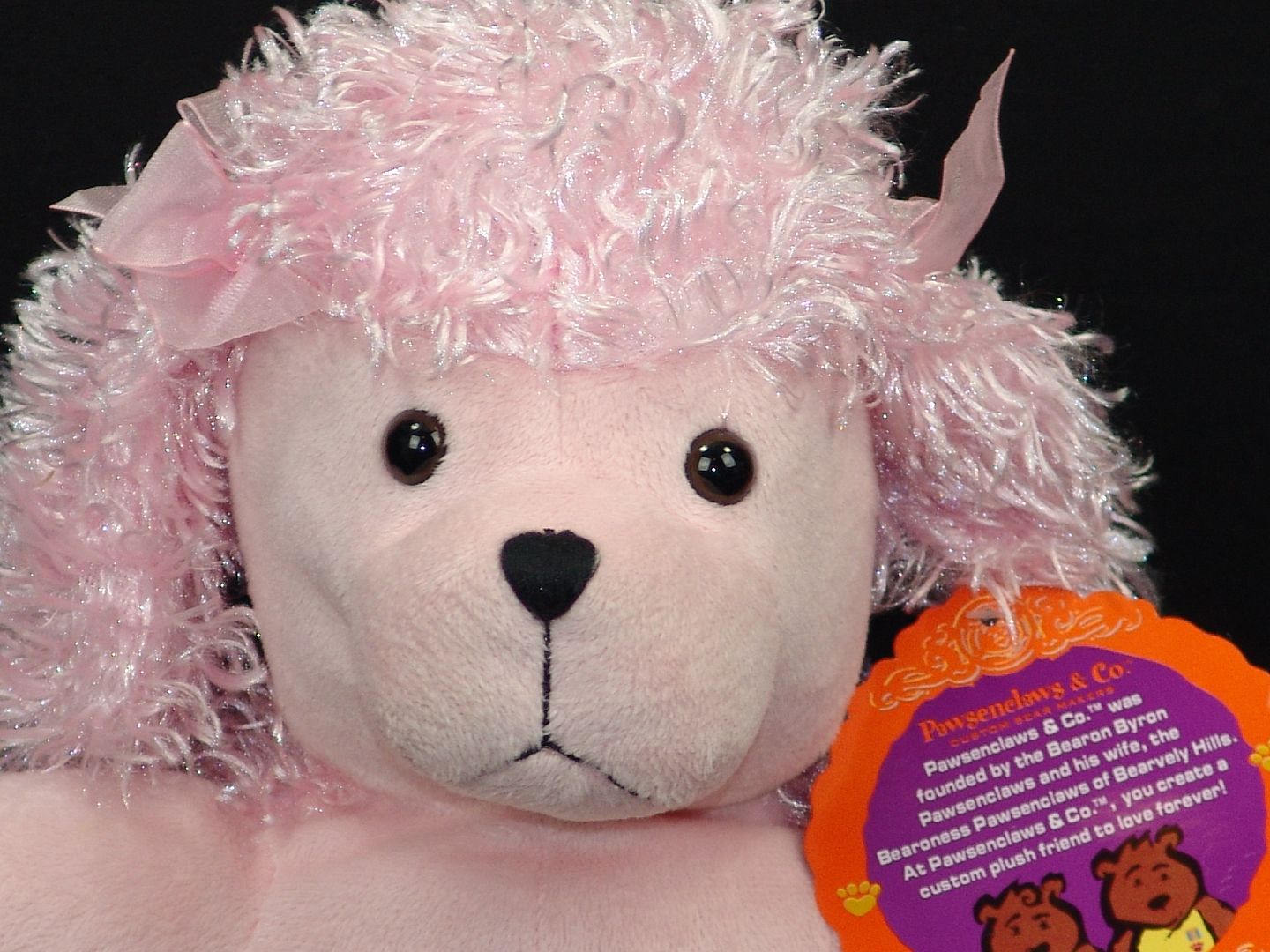 large pink poodle stuffed animal