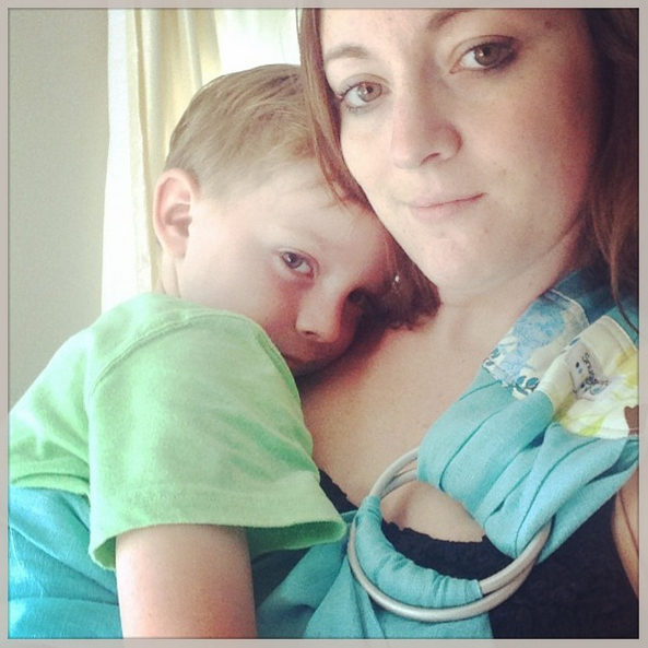 babywearing with a ring sling