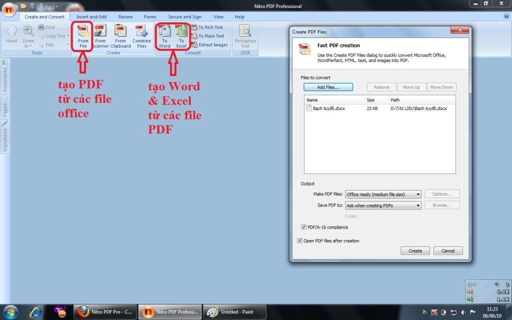 Nitro PDF Pro - Chuyển đổi mọi file Office sang PFD và ngược lại - www.TAICHINH2A.COM
