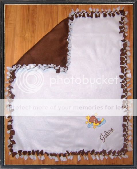 Personalized Monogram Baby Girl Tie Knot Fleece Blanket
