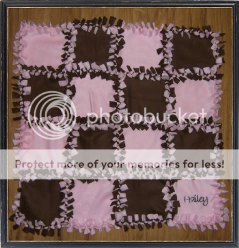 Personalized Monogram Custom Pink White Fleece Baby No Sew Blanket Quilt Gift