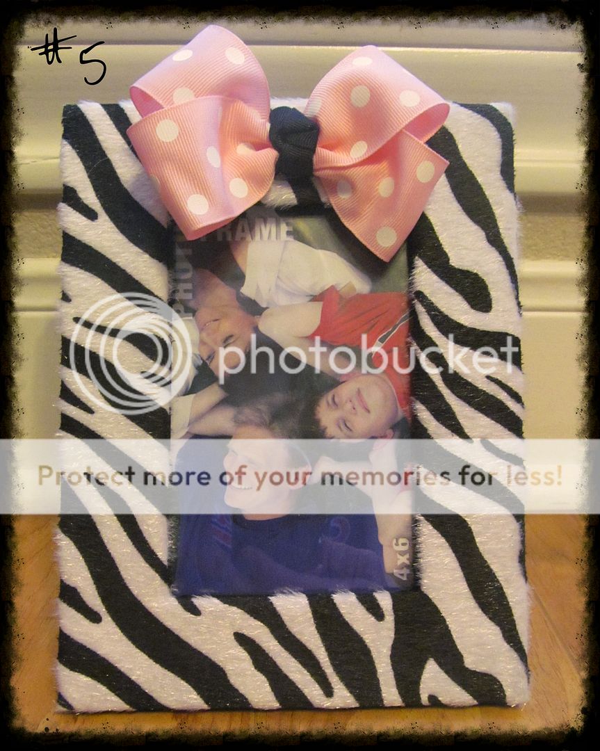 Personalized Monogram Custom 4x6 Zebra or Leopard Photo Picture Frame Gift