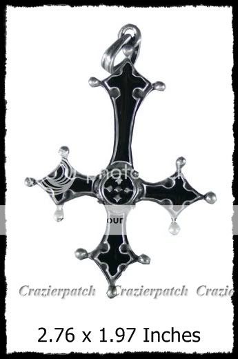 Reversed Cross Gothic Satan Necklace Pendant F243  