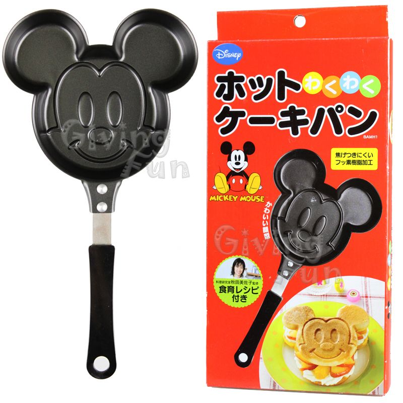 GENUINE Disney Mickey Mouse Shape Stainless Pancake Pan Nonstick Egg ...