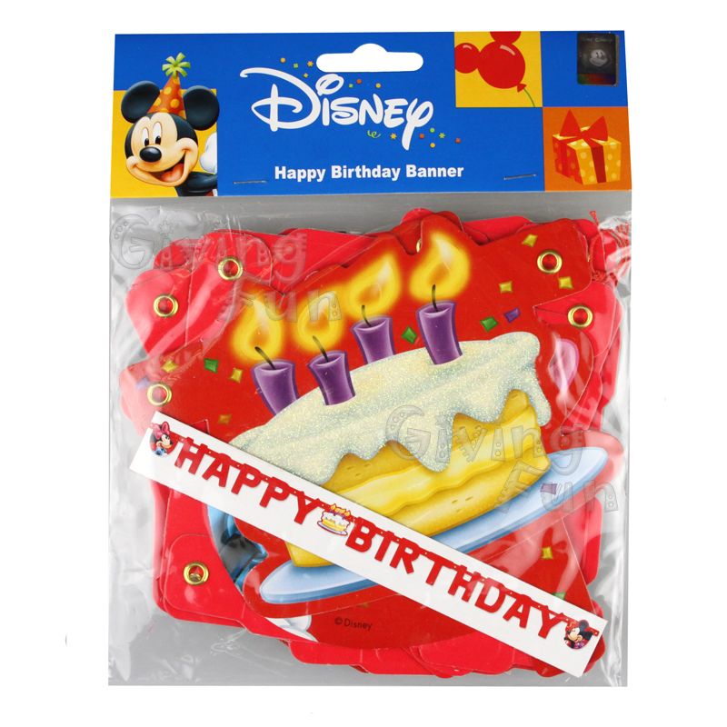 Authentic Disney Mickey Mouse Happy Birthday Cake Banner Child Party Supplies