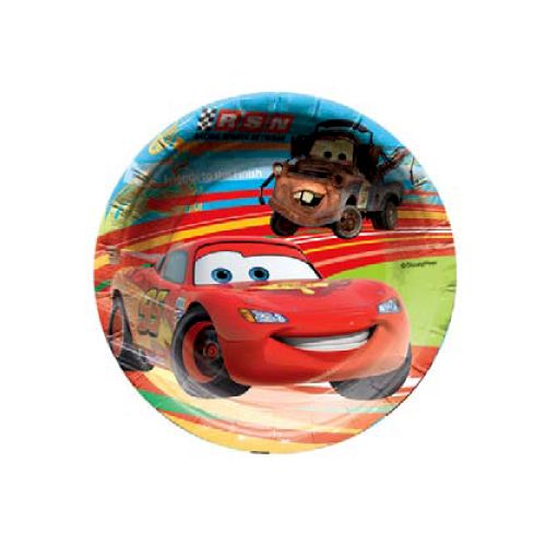 Authentic Disney Pixar Cars Lightning McQueen Birthday Party 6X Paper Plates