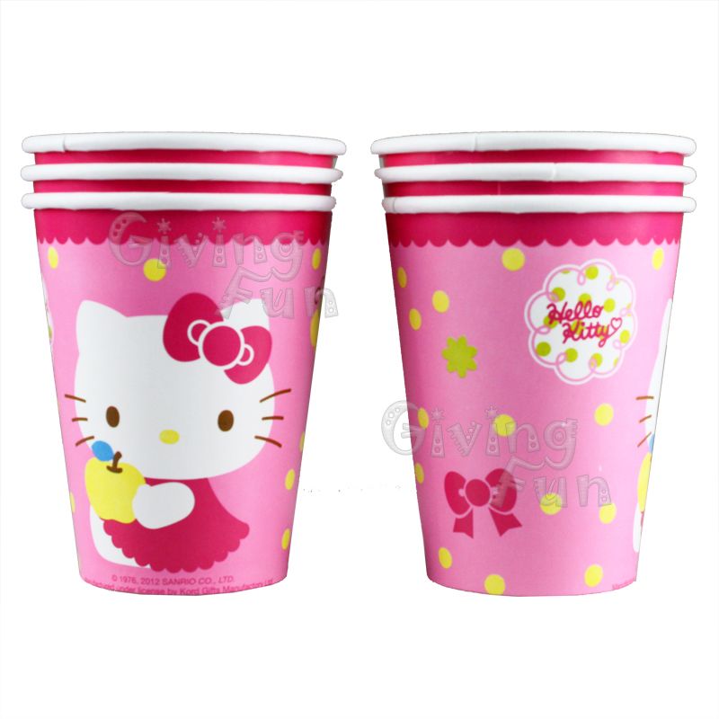 Authentic Sanrio Hello Kitty Kids Child Birthday Party Supplies 6X Paper Cups