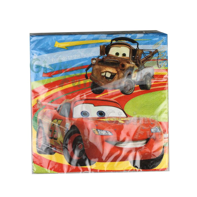 Authentic Disney Pixar Cars Lightning McQueen Birthday Party 20pcs Tissue Napkin