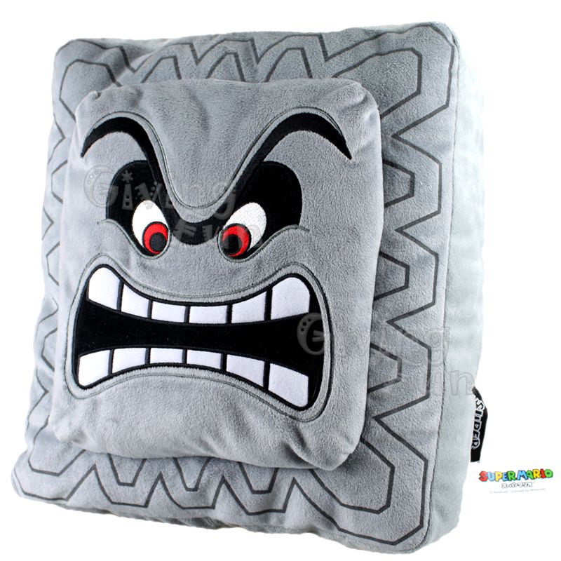 GENUINE Nintendo Super Mario Bros Thwomp Dossun Cushion Pillow Plush 