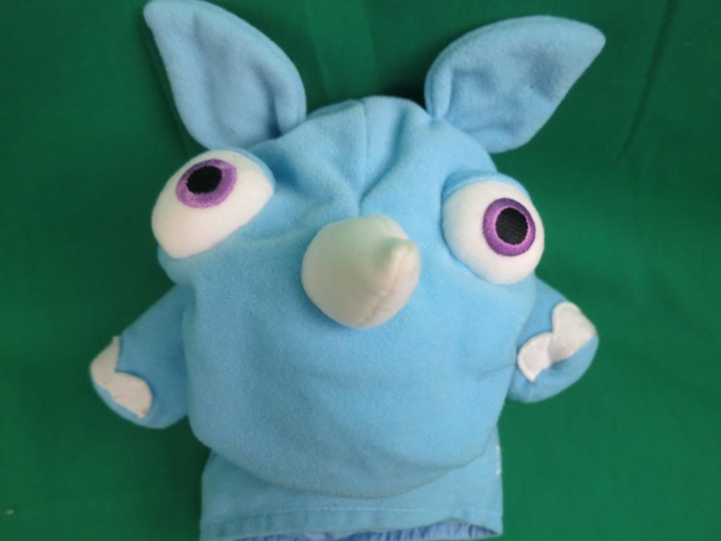 CRAZY PURPLE EYES ONE HORNED BLUE RHINOCEROS RHINO HAND PUPPET PLUSH ...