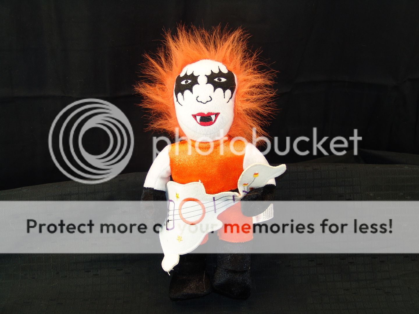 13 PLUSH ORANGE KISS BAND GUITAR VAMPIRE STUFFED DOLL  