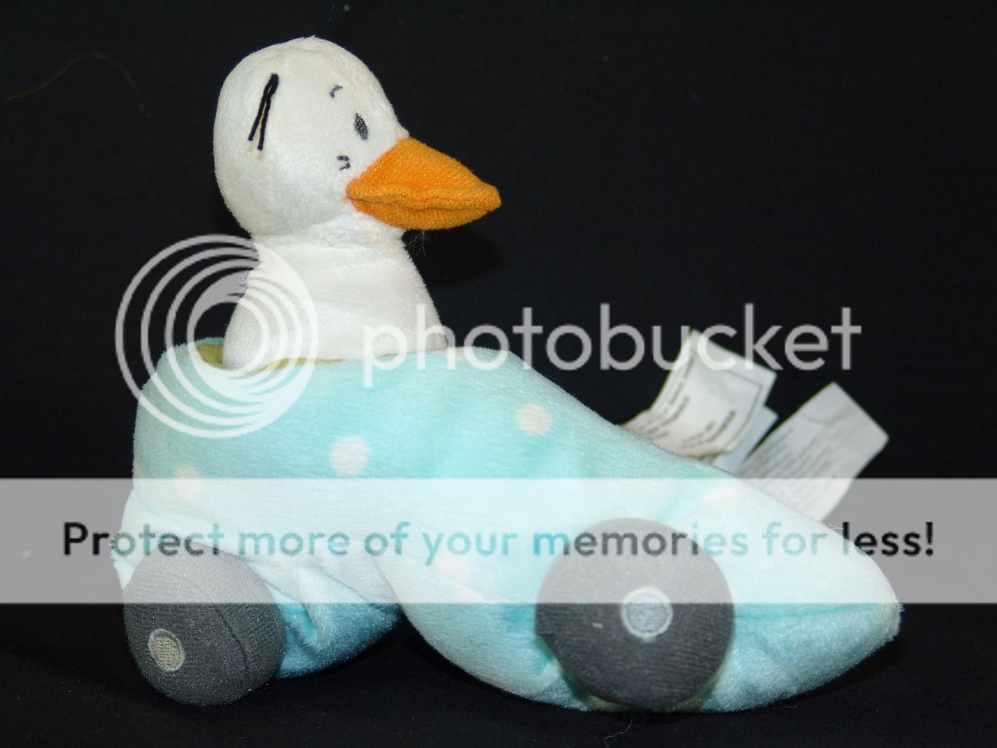 IKEA PLUSH BLUE SHOE DUCK RACE CAR FABLER BABY RATTLE  