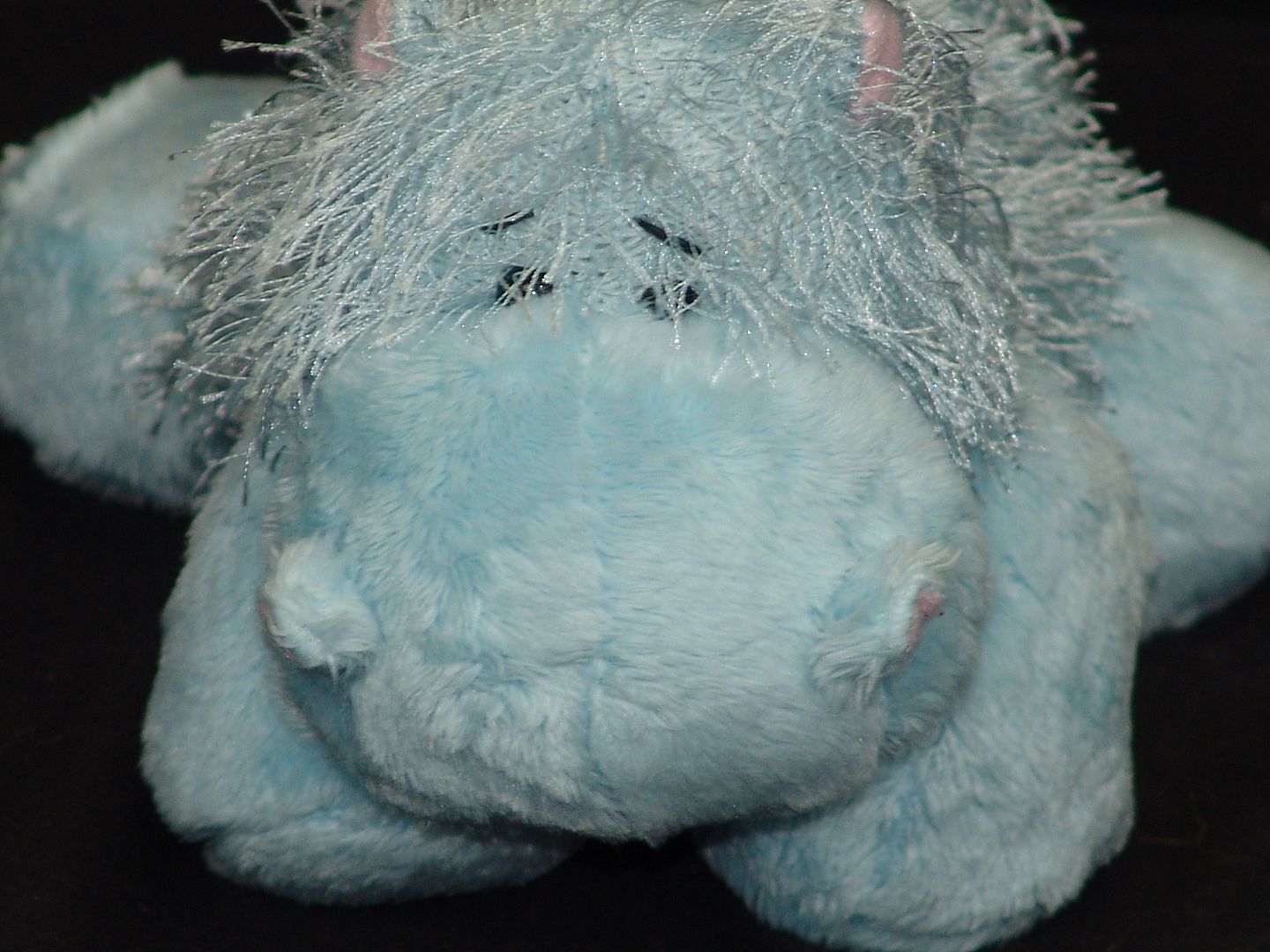 blue stuffed hippo