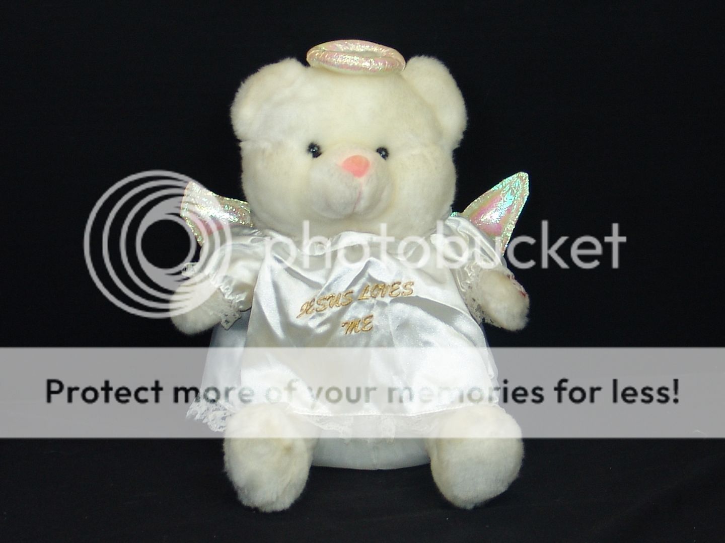 UPBEAT SINGING MUSICAL JESUS LOVES ME ANGEL BEAR PLUSH STUFFED ANIMAL 