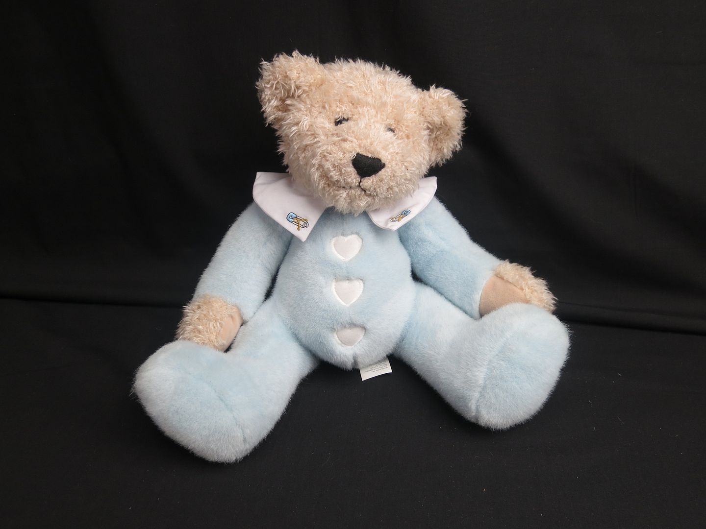 dakin baby boy blue teddy cream plush bear heart awareness