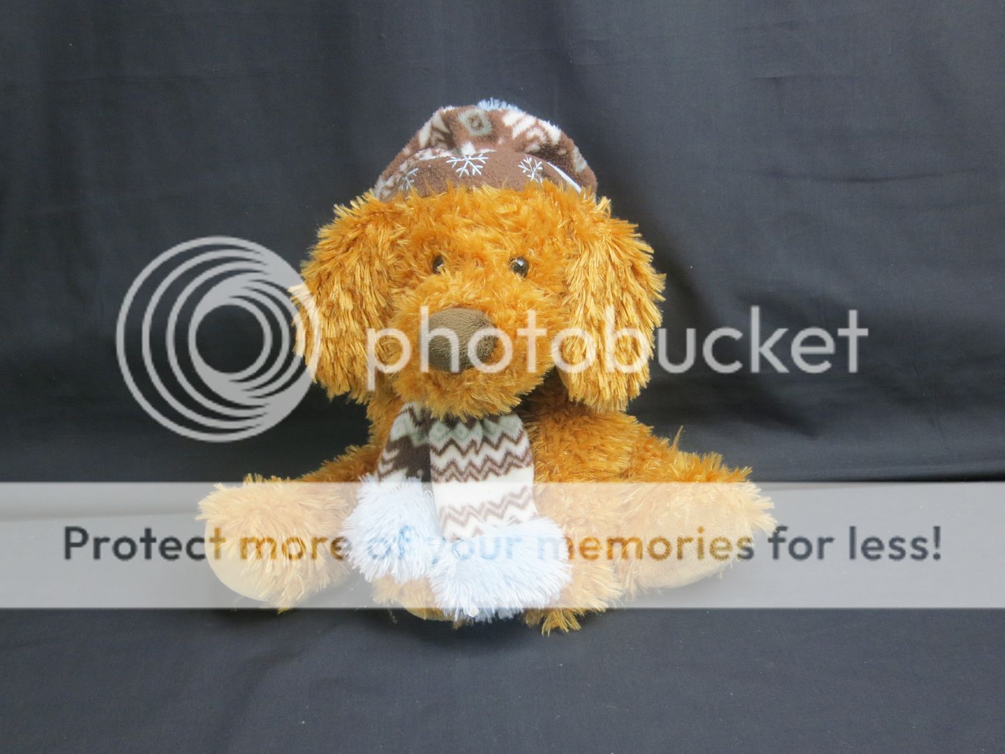 hugfun intl winter cinnamon bear blue brown hat scarf plush