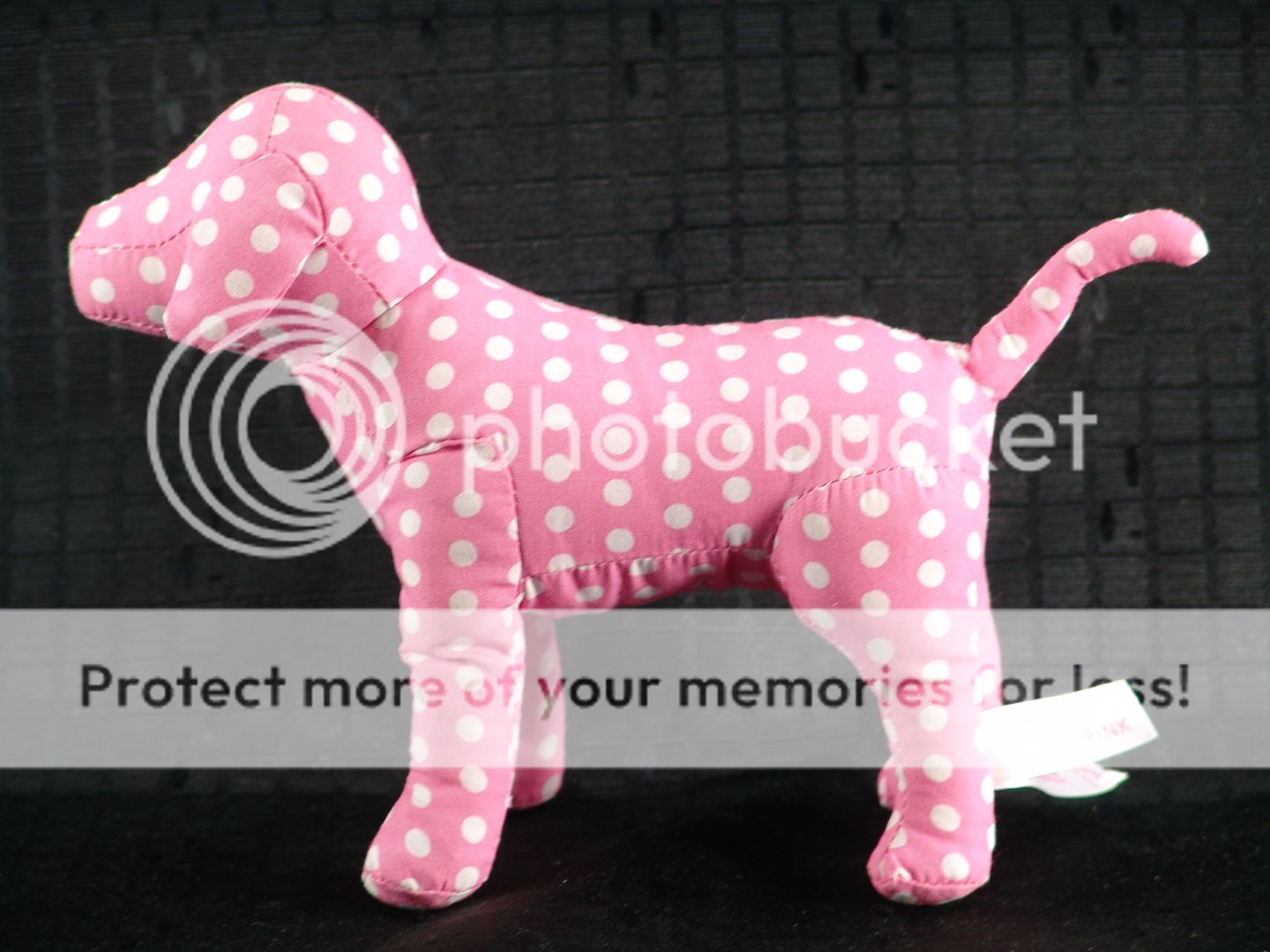Victoria Secret Pink White Polkadot Dog Plush Animal  