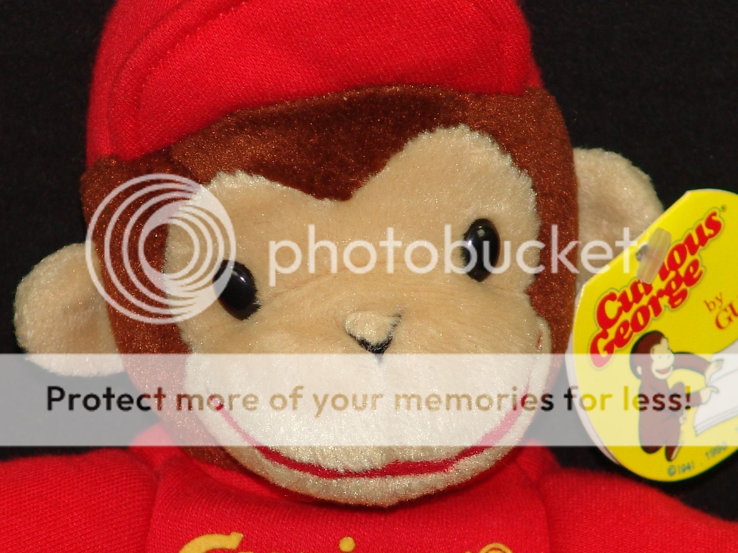New Gund Plush Curious George Monkey Red Shirt Lovey Plush Stuffed Animal Toy